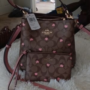 Coach hearts bag with wristlet